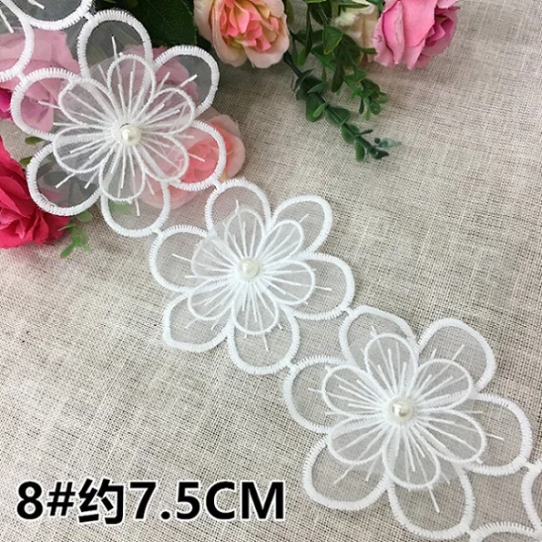 White flower 4 Декоративный милый большой цветок жемчужный кружевной бюстгальтер с бретельками Сменный пояс для нижнего белья женский интимный бюстгальтер аксессуары бретельки - Цвет: White flower 4