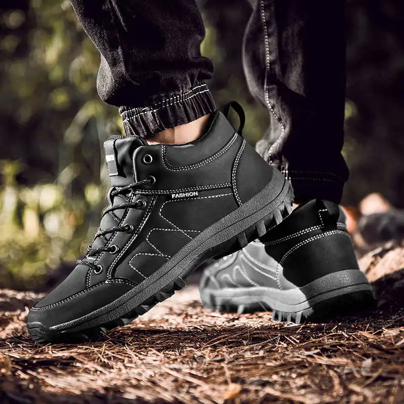 

Ботинки для мальчиков без шнуровки, амортизирующие кроссовки, мужская обувь для треккинга, дизайнерские кеды, блестящие военные туфли для т...