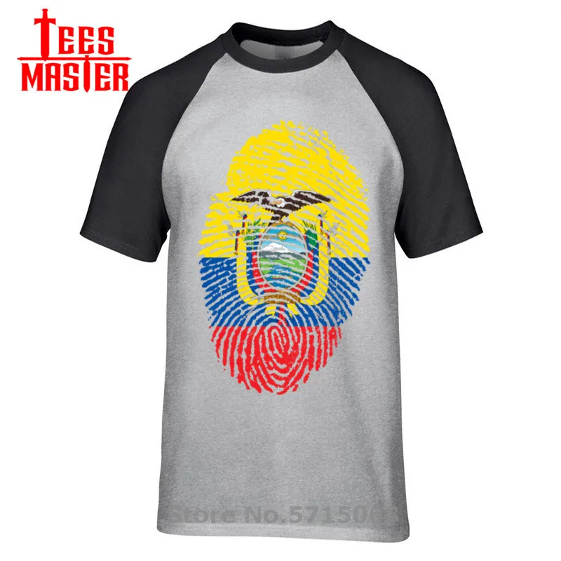 Флаг Эквадора отпечатков пальцев топы для мужчин и женщин Свободные Стиль летняя