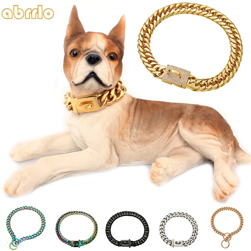 Ошейник для дрессировки собак металлическая цепь из нержавеющей стали прочное