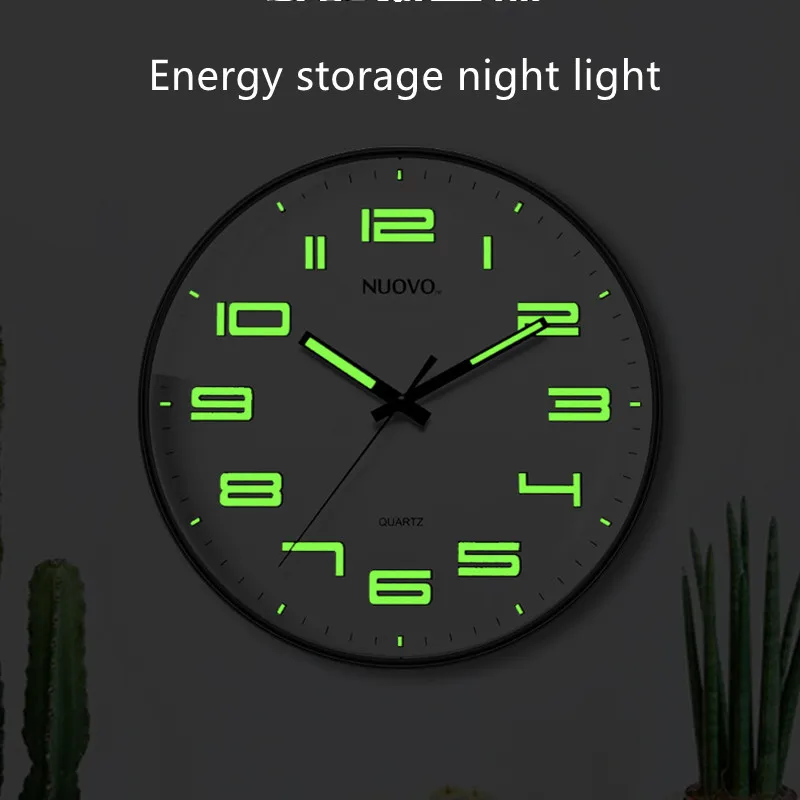 

Mute Living Room Creative Home Wall Clock Wall Punch-free Bedroom Clock Study Wall Watch Luminous Net Red Nordic Style
