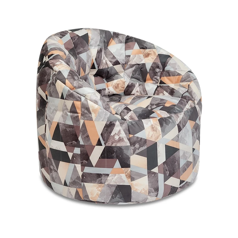 Кресло бескаркасное Порту для гостинной дачи дома Delicatex цвет серо бежевый