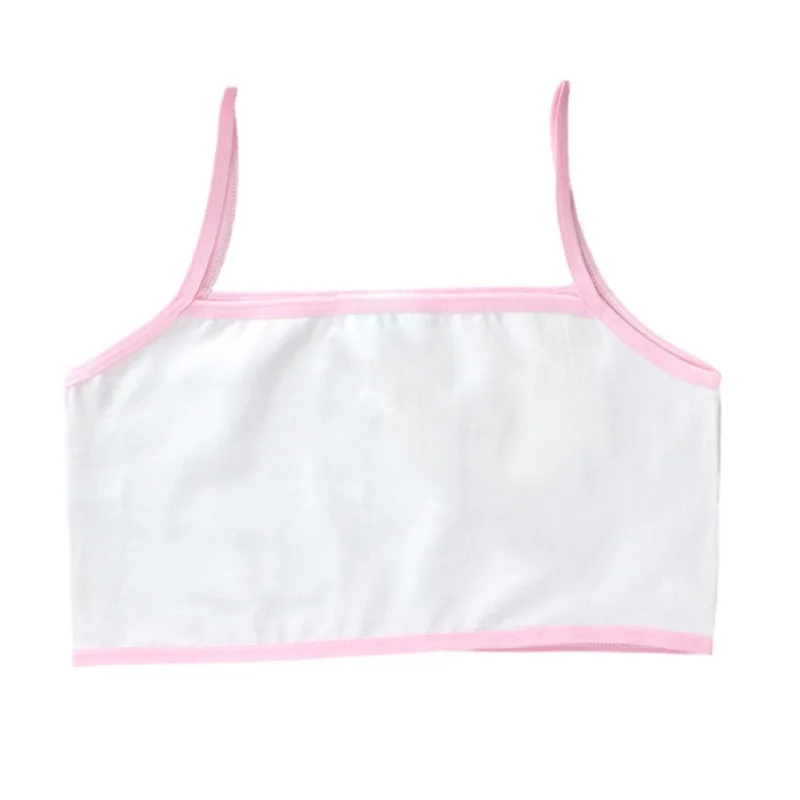 Нижнее белье для подростков хлопковые Лифчики молодых девушек однотонный жилет