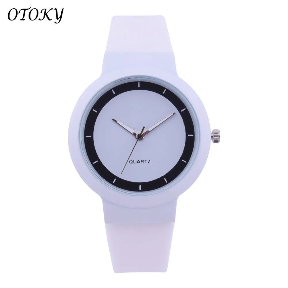 OTOKY модные часы для женщин и девочек мальчиков силиконовый ремешок аналоговые