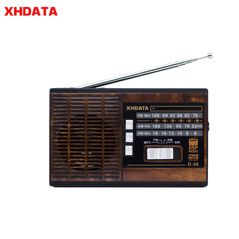 XHDATA D 36 радио FM / AM SW портативный динамик Классический ретро стерео радиоприемник