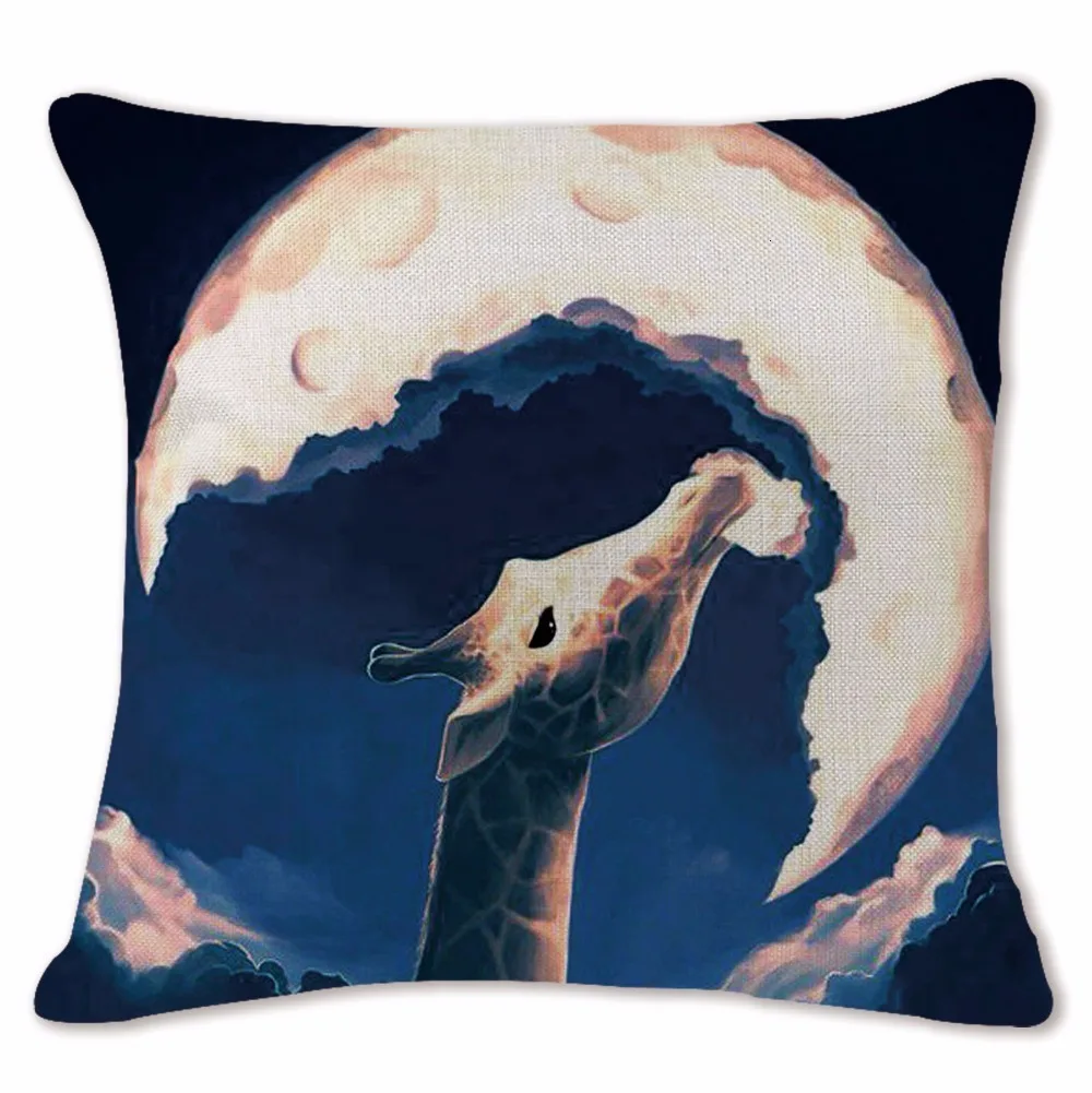 Мультяшная Подушка с оленем чехол Кантри Стиль Жираф наволочка с животным диваном постельное белье Домашний Декор Бросок наволочки Funda De Cojin
