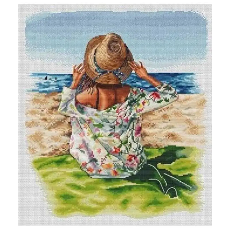 

Наборы для вышивки крестиком 11CT 14CT 18CT, пляжные узоры, оптовая продажа, наборы для вышивки крестиком
