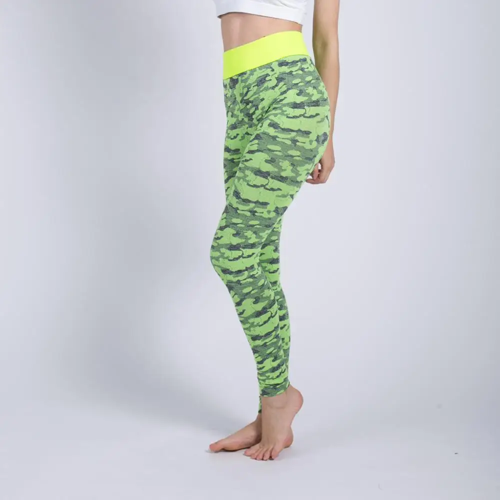 2019 печати Бесшовные Леггинсы эластичные цвет: черный/зеленый/фиолетовый