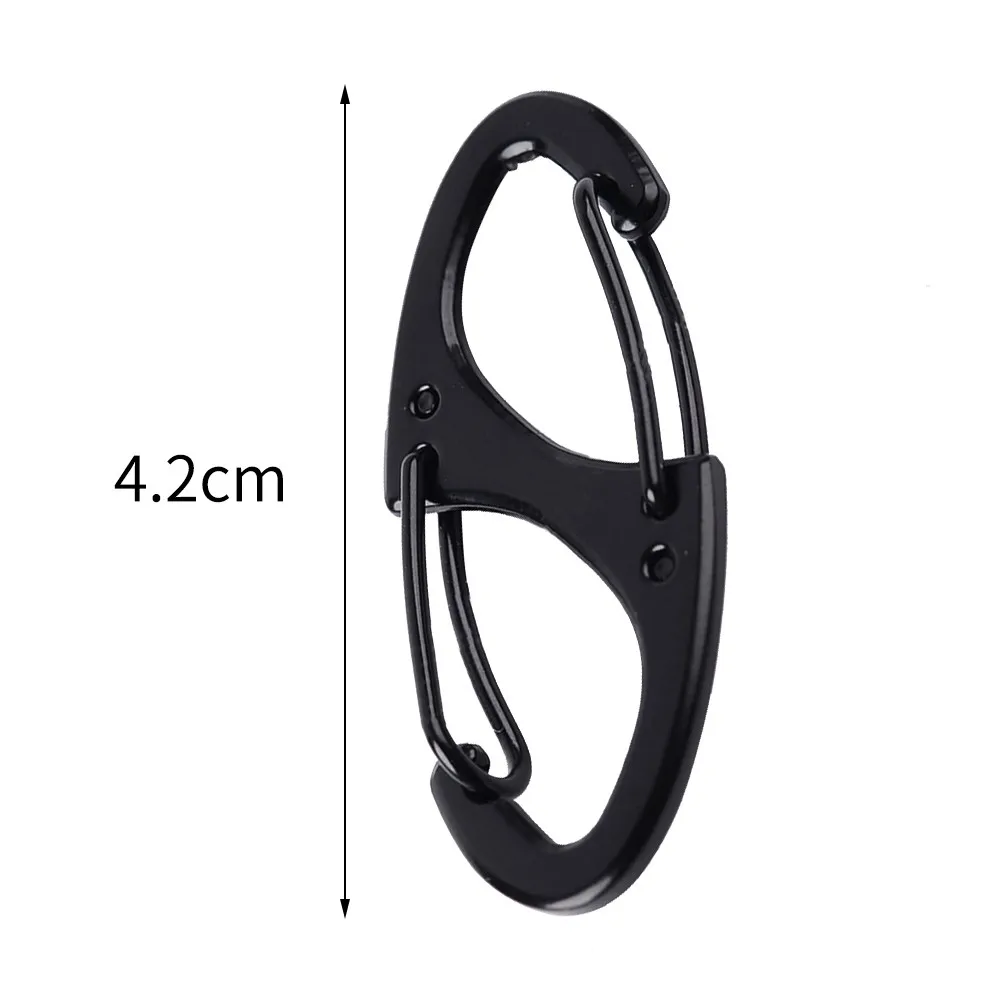 

5Pcs Locking Carabiner Keychain 8 Ring Quick Release Clip Buckle Protable Quickdraws Hiking Climbing Camping Tool Gear