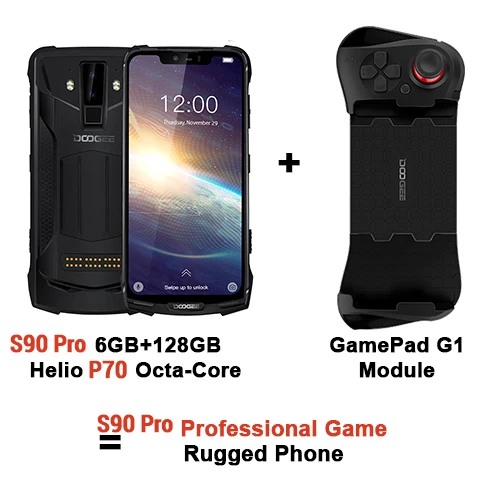 GamePad G1 IP68 DOOGEE S90 Pro модульный прочный мобильный телефон Helio P70 Восьмиядерный 6 ГБ 128 ГБ 6,18 дюйма дисплей 12V2A 5050 мАч 16MP+ 8MP Android 9 - Цвет: GamePad G1