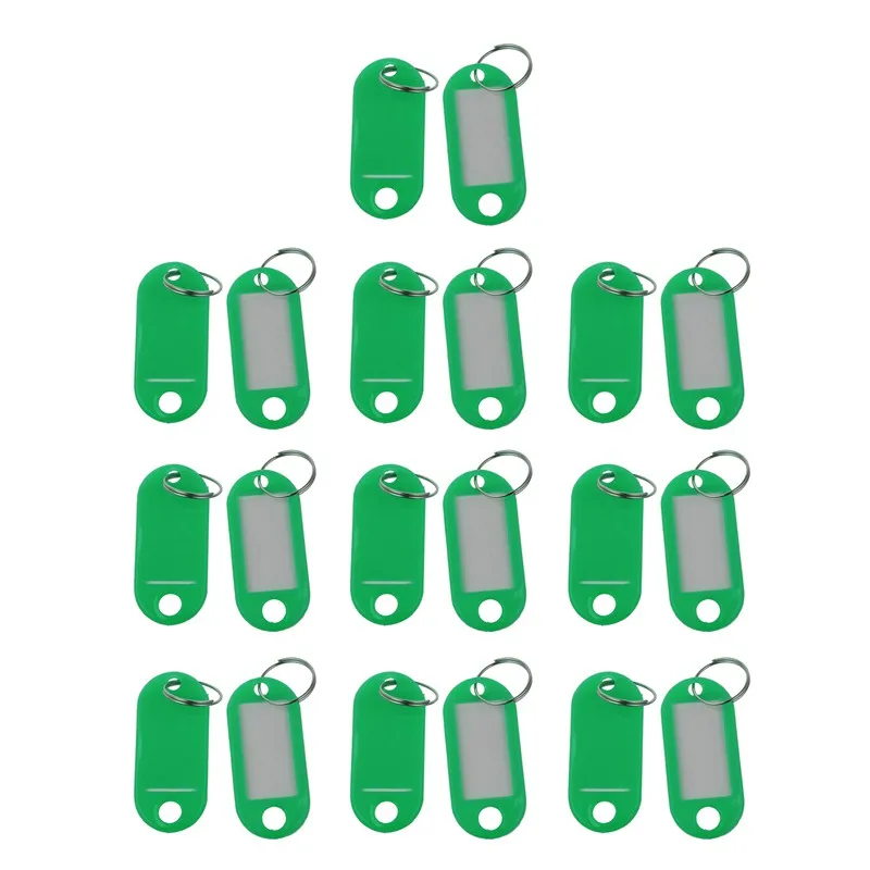 

20 Pcs Assorted Key ID Label Tags Split Ring Keyring Keychain