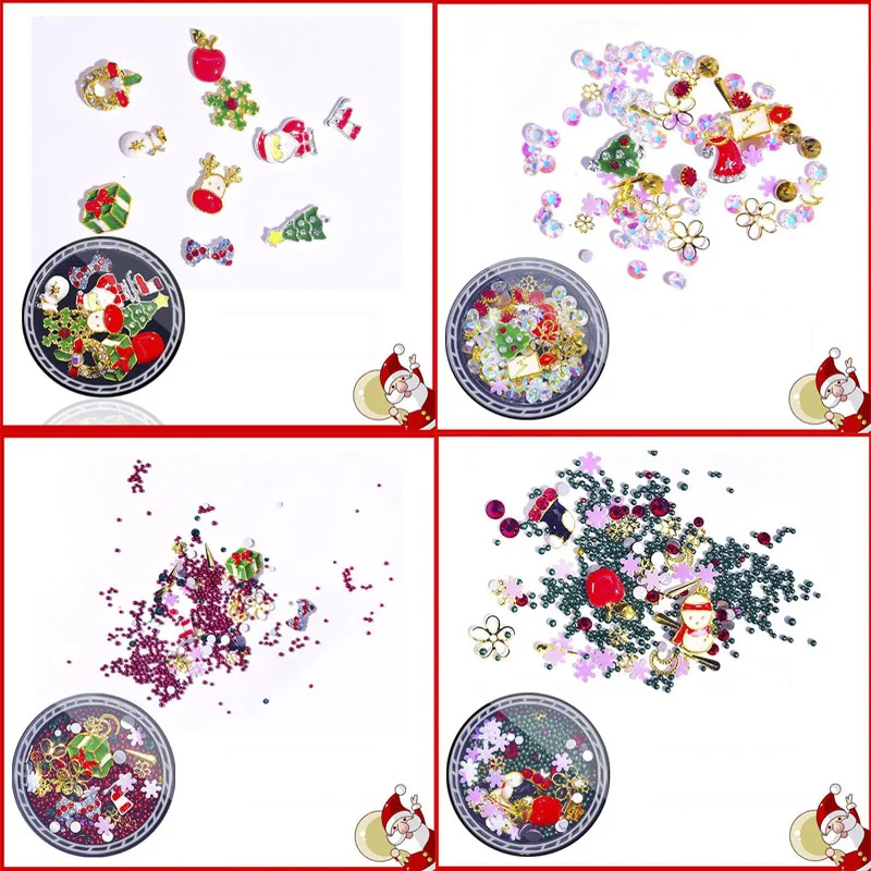 Смешанная форма украшения для ногтей икра Стразы свеча Снеговик яблоко