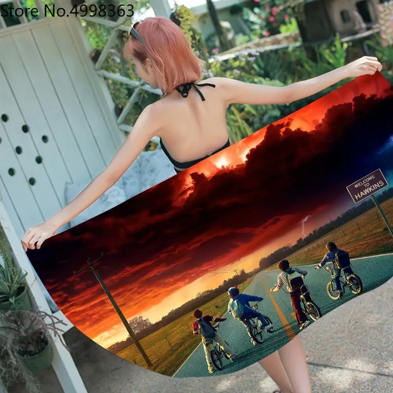 Пользовательские фильмы ужасов пляжное полотенце странные вещи микрофибра Душ