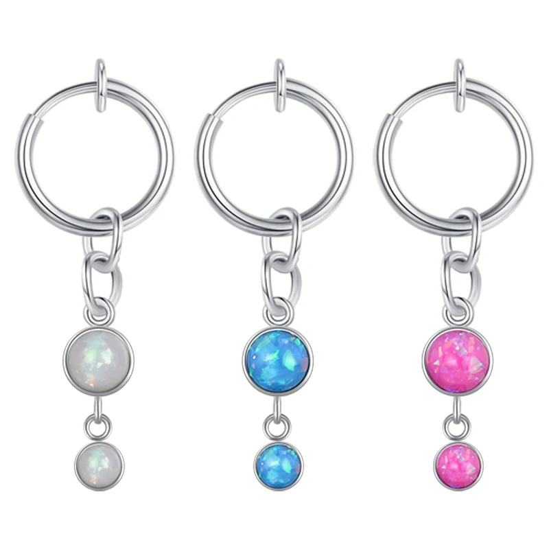 Имитация пупка кольца на живот без пирсинга из искусственного опала пирсинг для