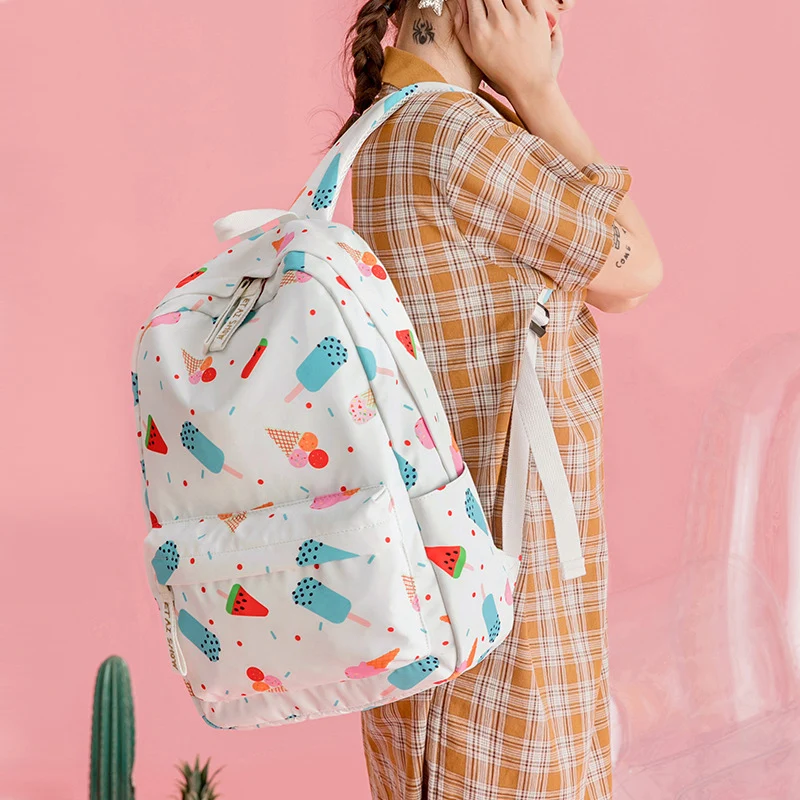 Школьный портфель для учеников младшей и старшей школы, водонепроницаемый рюкзак с принтом в Корейском стиле для отдыха, сумка для учеников...