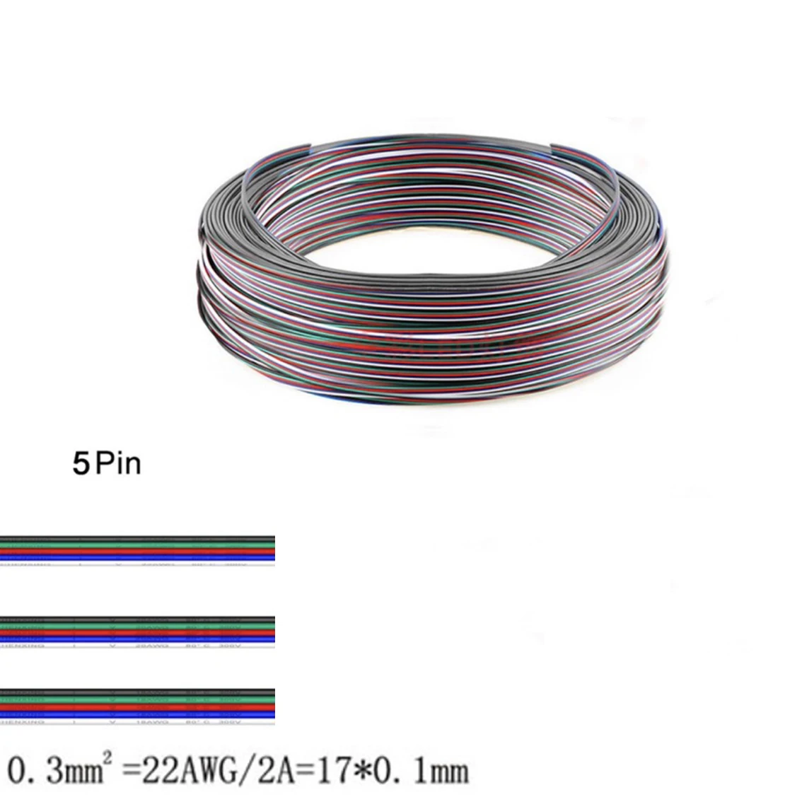 2/3/4/5Pin Светодиодная лента 22AWG проводной кабель для WS2812B WS2811 SK6812 5050 2835 5730