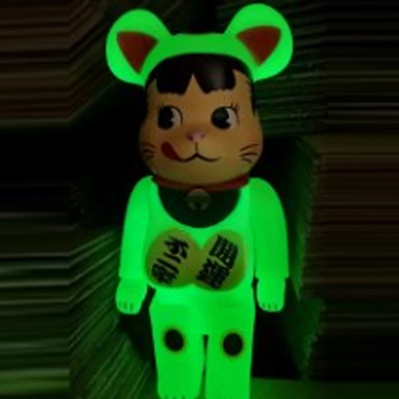 

Luminous MilkGirl Blocks Bear 400% 28cm1:1 Bearbrick Lys Bear Brickleys Toy Kaw Action Toy Figures Garage Kits Dolls Kids Toys
