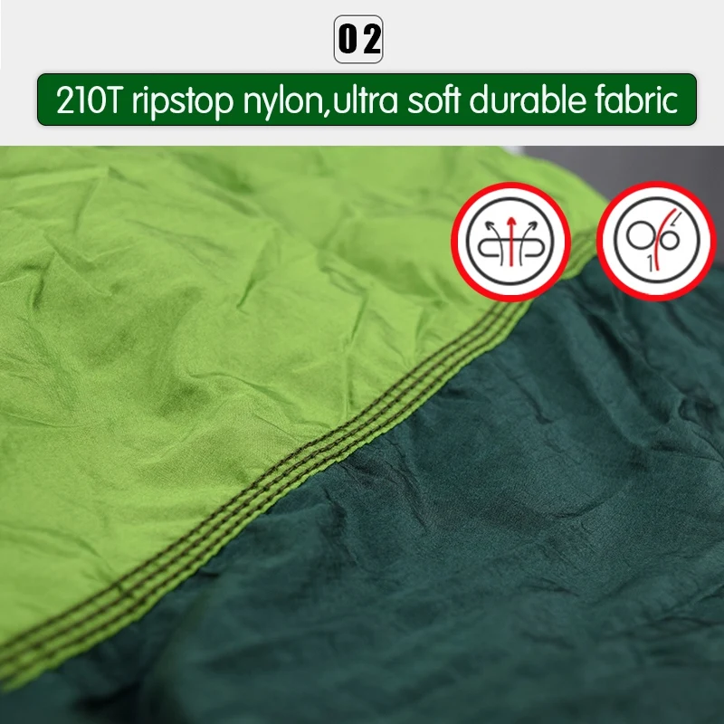 

1-2 Person Portable Outdoor Camping Hammock with Mosquito Net High Strength Parachute Fabric Hanging Bed