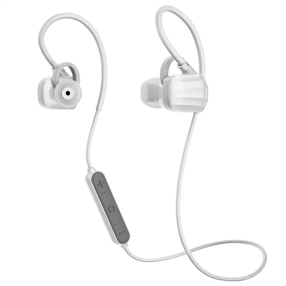 White GGMM беспроводные Bluetooth наушники, спортивные наушники IPX4, водонепроницаемая гарнитура с микрофоном, супер бас наушники, поддержка APT-X - Цвет: White