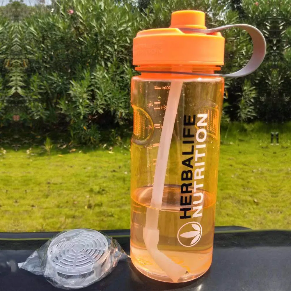 1000 мл/2000 мл 1Л/2л 24 часа Herbalife питательная Спортивная походная бутылка для воды фитнес соломенная полосатая пищевая пластиковая бутылка для воды