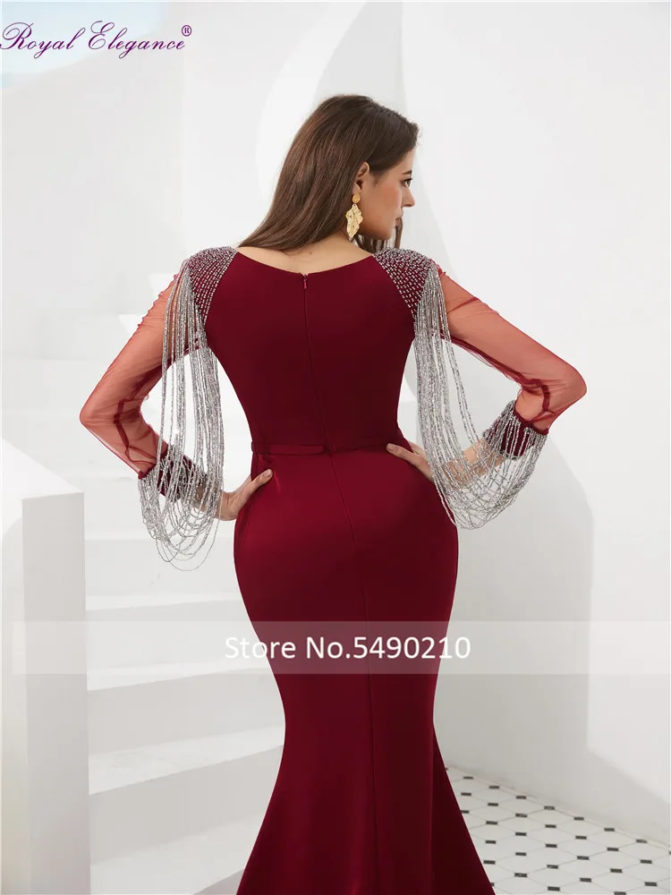 Королевское элегантное вечернее платье с коротким рукавом глубоким вырезом из