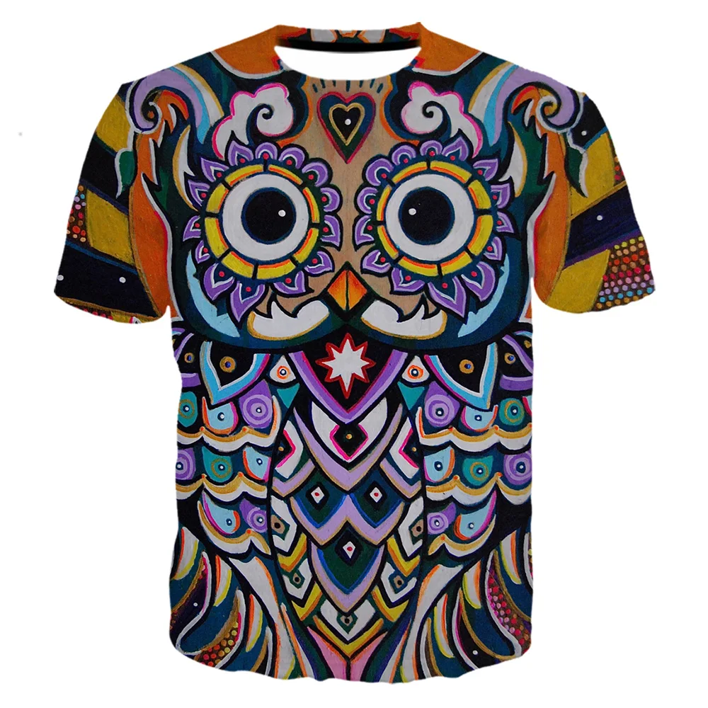 Осенняя Черная мужская одежда с 3D принтом психоделической совы Мужская