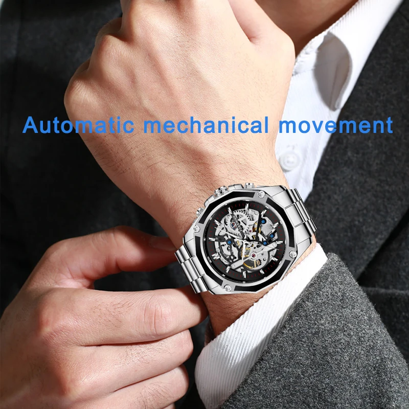 

FORSINING Men Skeleton Automatic Mechanical Watch Skeleton Vintage Man Watch Mens Watch Top Brand Luxury