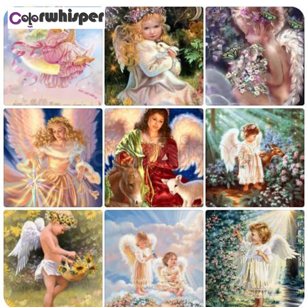 Алмазная живопись 5D квадратная/круглая вышивка ангельская девушка алмазная