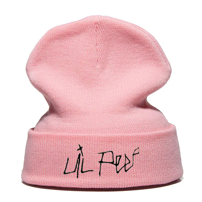 Lil Peep Beanie с вышивкой xxxtentacion Love lil. peep Мужская и женская вязаная шапка вязанные шапочки Skullies теплая зимняя унисекс Лыжная хип-хоп шапка - Цвет: pink black