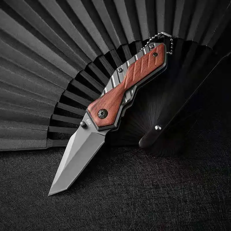 Тактические складные ножи 53HRC с лезвием 3CR13MOV ручка из красного дерева походный