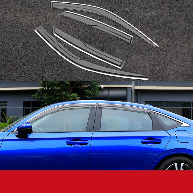 

Для Honda Civic 11-го поколения 2021 2022, внешний козырек автомобиля, вентиляционные шторы, оконный козырек, защита от солнца и дождя, дефлектор, модифицированные аксессуары
