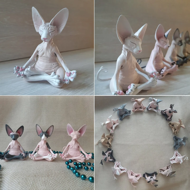 Большая сфинкс-кошка медитация коллекционные фигурки миниатюрная фигурка кошки