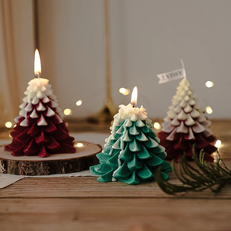 

1PCS Christmas Tree Candles Creative Manual Aromatic Scented Candles Christmas Gift Home Fragrance Bougie Parfumee Home Decor