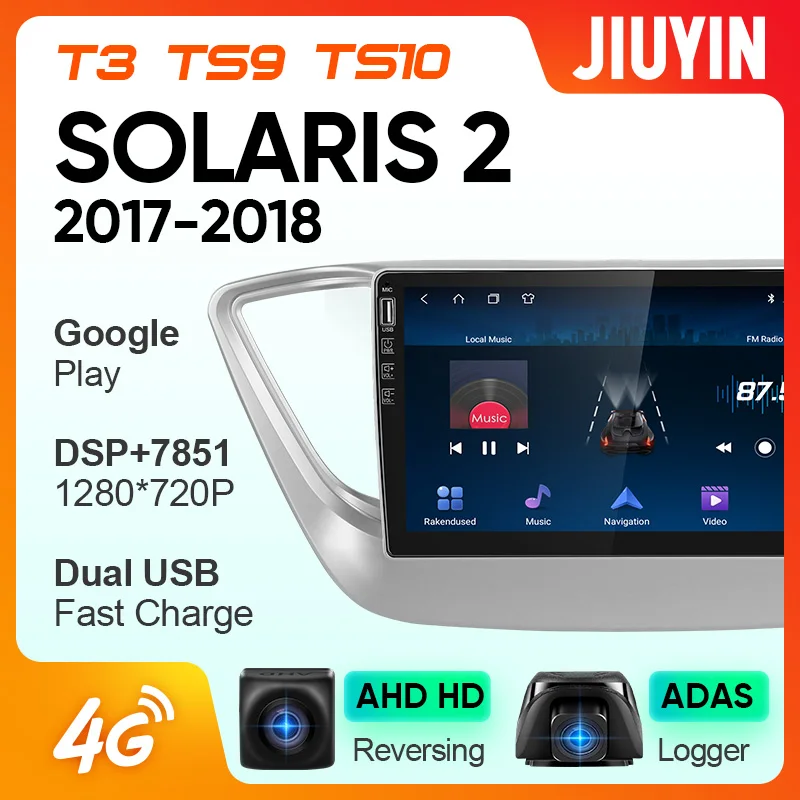 JIUYIN для Hyundai Solaris 2 2017 2018 автомобильный Радио мультимедийный видео плеер навигация