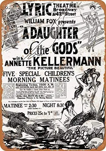 

Metal Sign - Vintage Look 1916 Bring Your Kids to See Naked Mermaids 8 x 12 Inches
