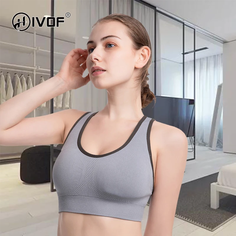 Женский бесшовный спортивный красивый жилет HIVOF с застежкой сзади для йоги бега