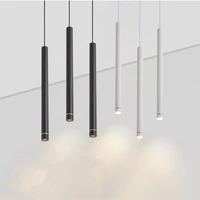 dimmable modern pendant led light long tube kitchen island dining room lights fixtures cylinder pipe hanging for home decor