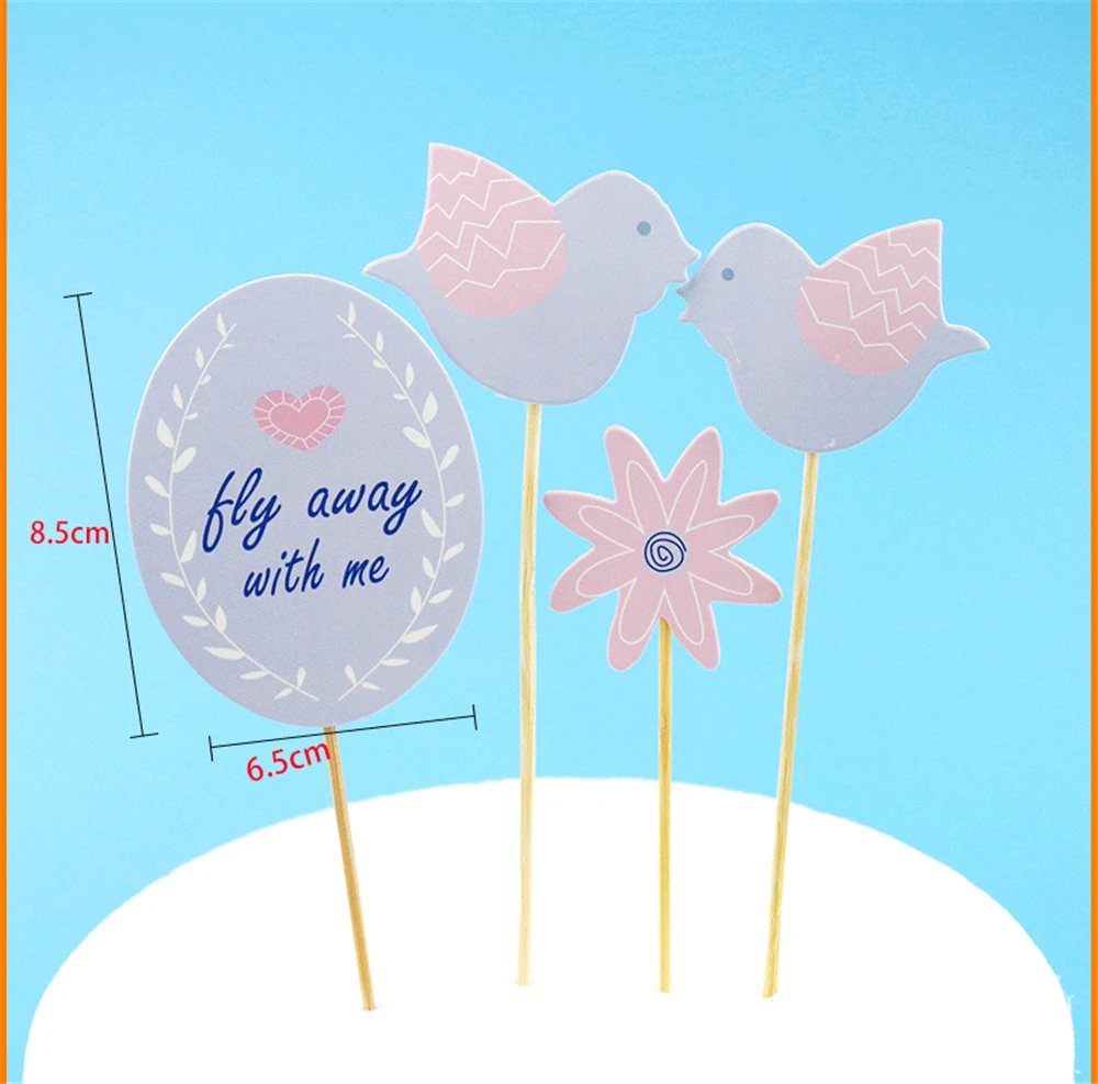 1 комплект птица с днем рождения в виде пирожного чашке фигурки жениха и невесты