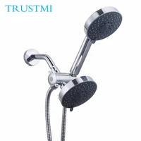 hand held showerhead rain shower combo high pressure 5 function bath system with stainless steel hose 3 way diverter chrome