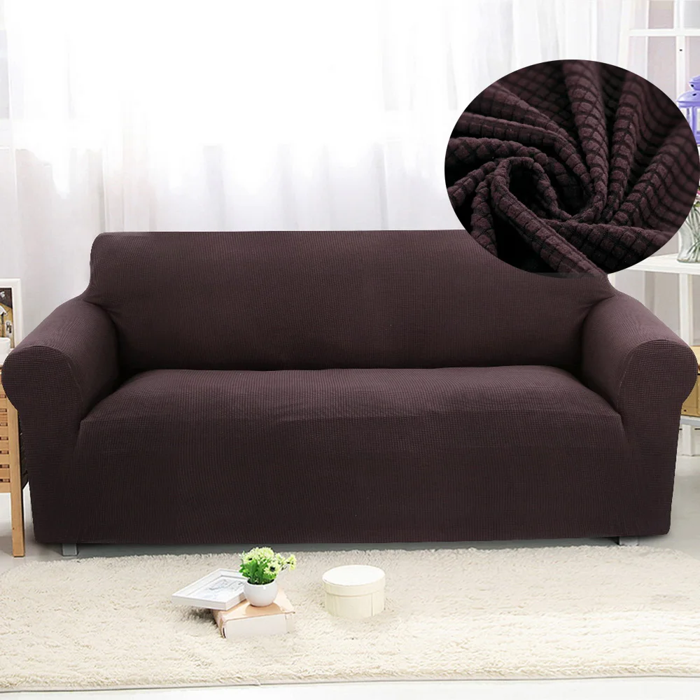 1/2/3/Seat Tight Wrap Solid Color Elastic Sofa Cover трикотажное растягивающееся покрытие для дивана