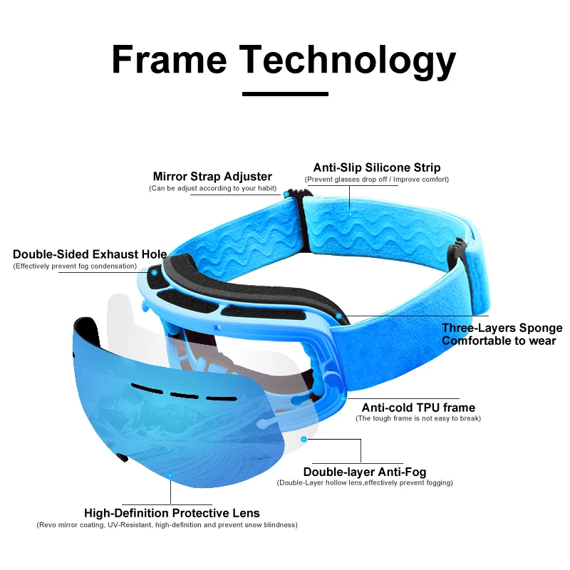 

PHMAX Parent Children Ski Goggles Winter Anti-Fog Outdoor Skiing Goggles Family Kids Sport Ski Glasses Anti-UV Skiing Glasses