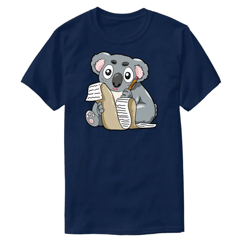 

Writing Koala Cute Bill Author Writer Pencil Comic Tshirt For Mens O Neck Clothes Comics T Shirts Short-Sleeve