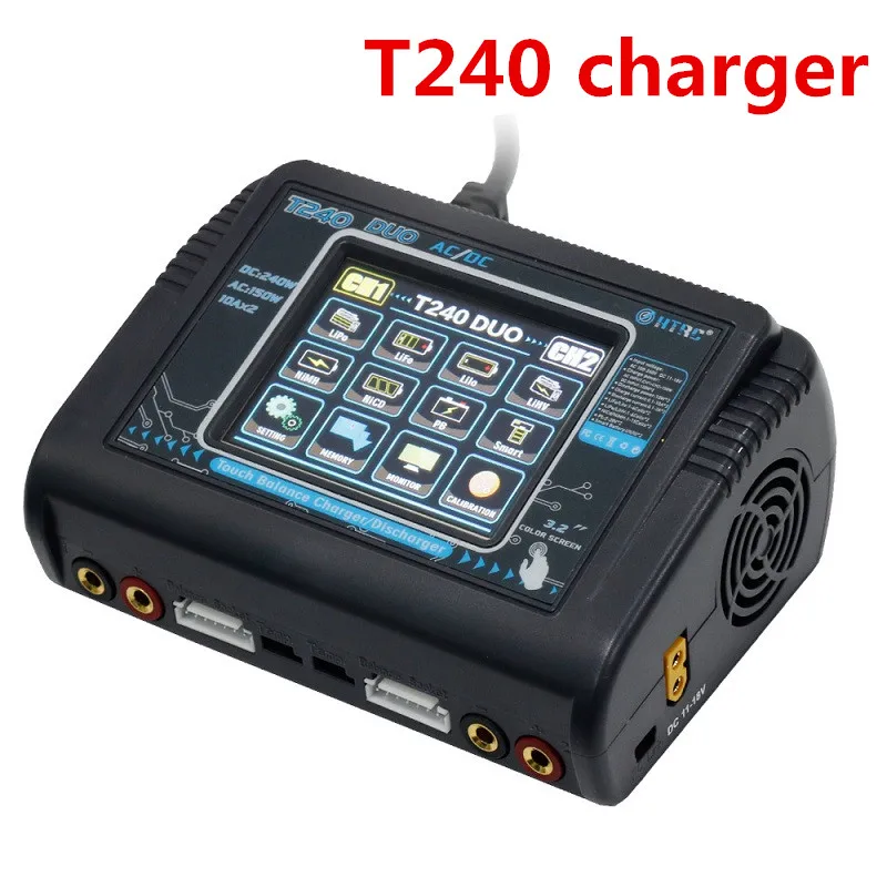 HTRC T240 DUO AC 150 Вт DC 240 10A сенсорный экран двухканальный аккумулятор зарядное