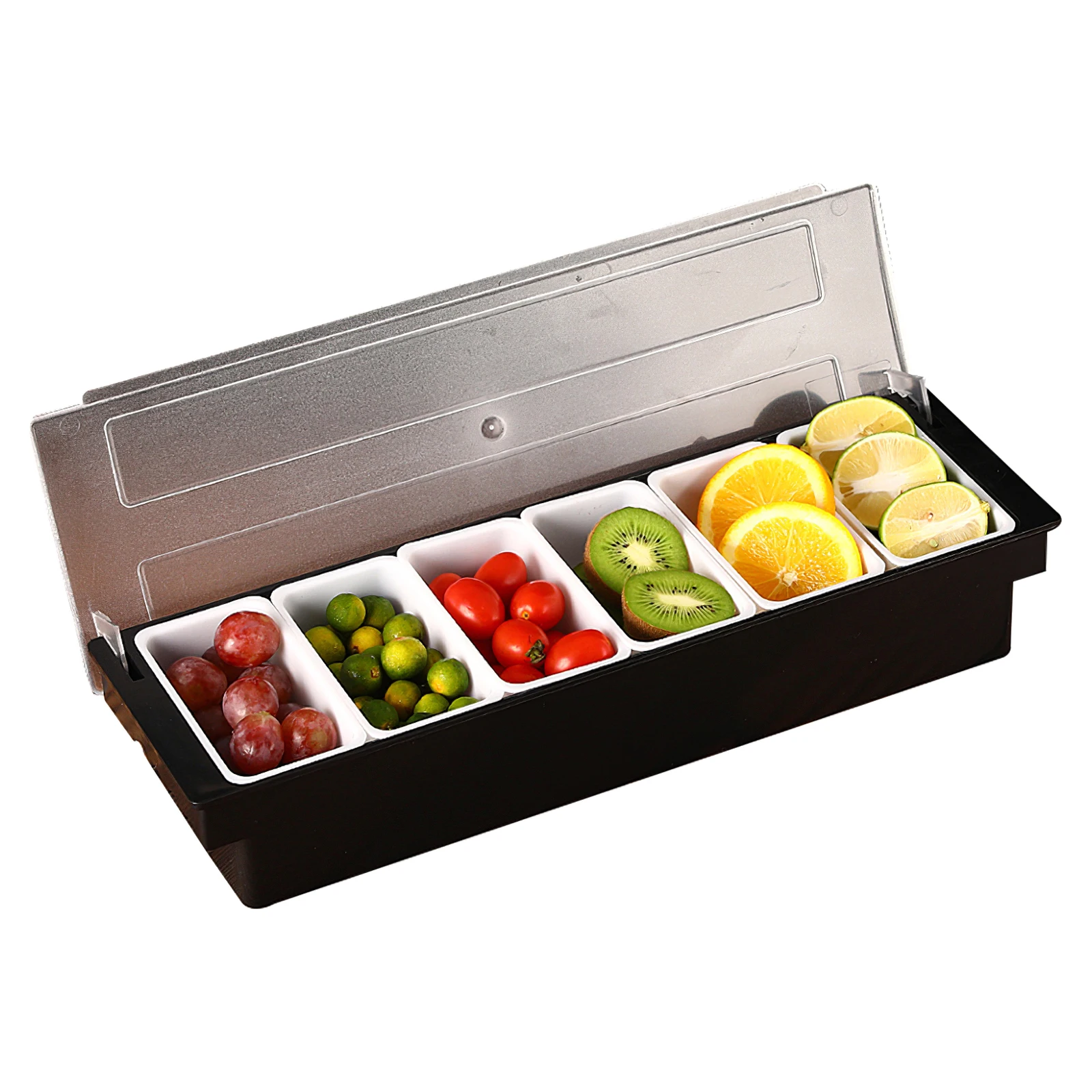 

Kitchen Storage Box 5/6 Compartments Fruit Vegetable Containers Food Fresh-Keeping Box Refrigerator Organizer Basket