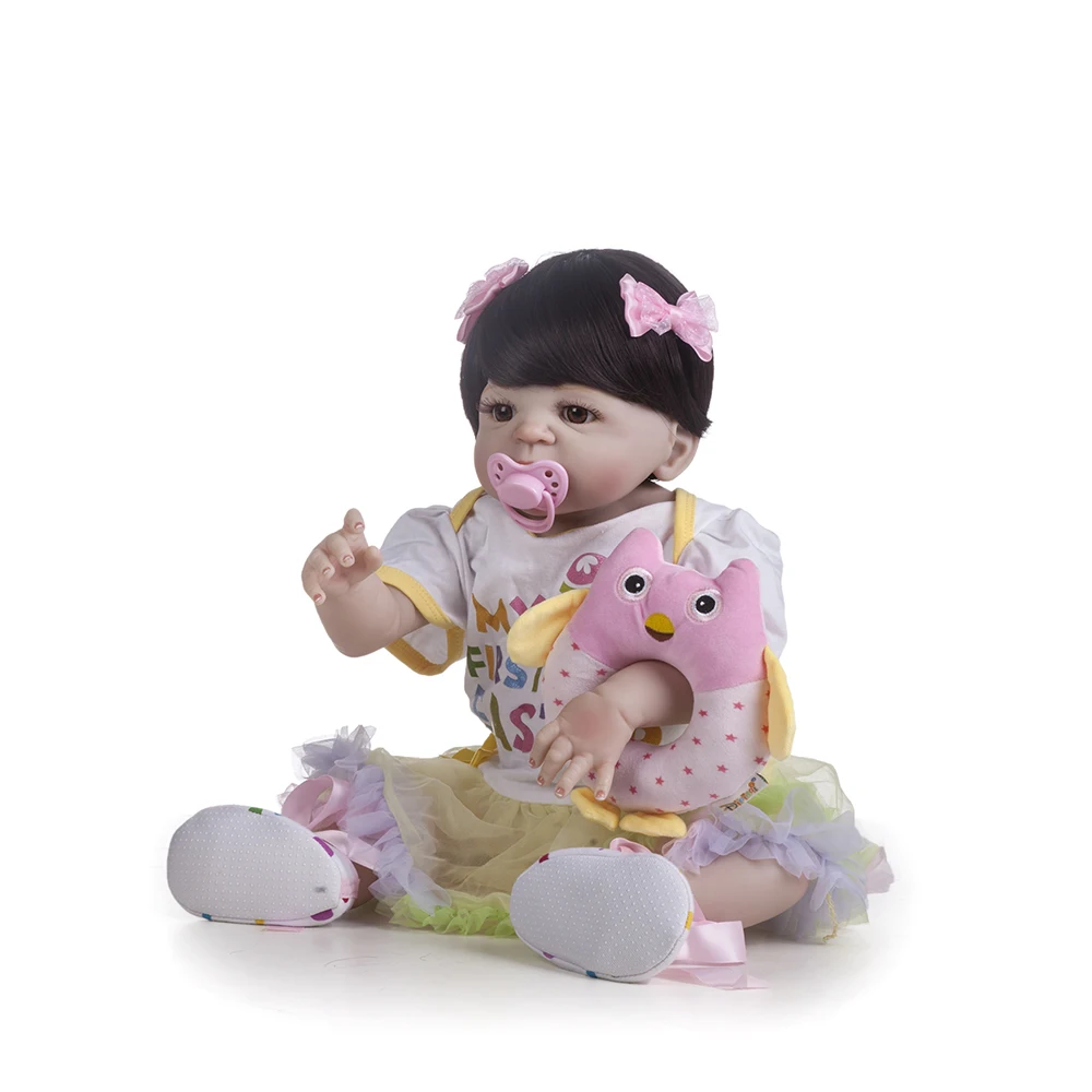 55 см полностью силиконовая кукла Реборн игрушка для новорожденного принцесса