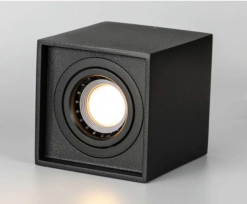 $13.79 1pcs Square Surface Mounted LED Downlight with Replaceable GU10 LED Bulb 7W 10W LED Ceiling Spot Light AC85V-265V Indoor