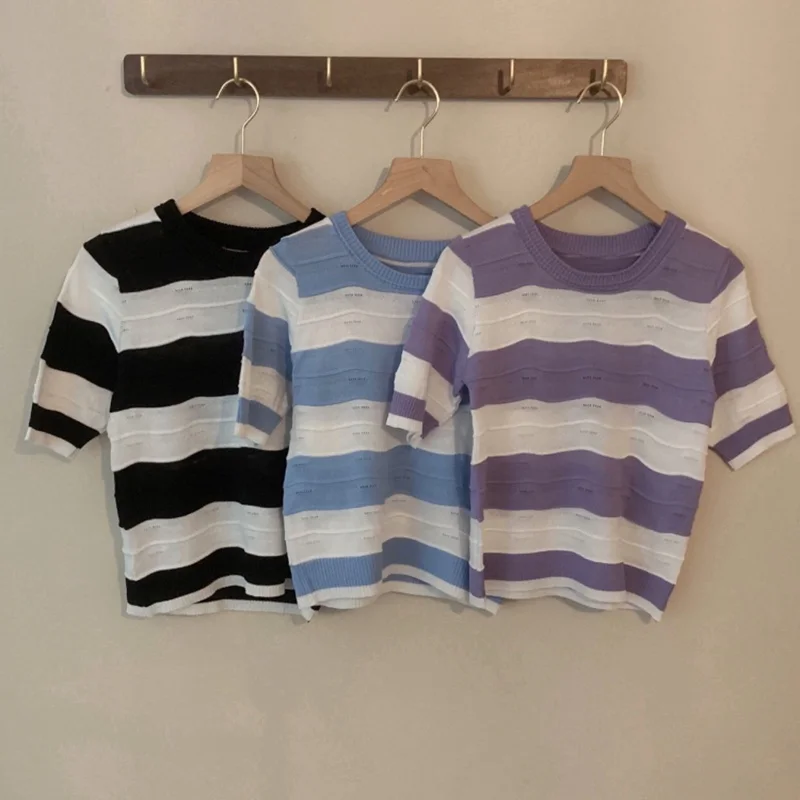 

Casual Fashion Hollow Out Girl Summer Knitted Jacket Slim V-neck Shirt Tops Short Cropped Cardigan Women Summer Short Sleeve