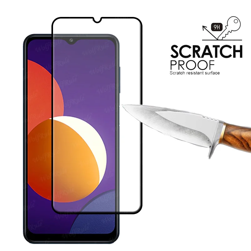 Protector de pantalla de cristal templado para Samsung Galaxy M12, cristal de cobertura completa para Samsung M12-2