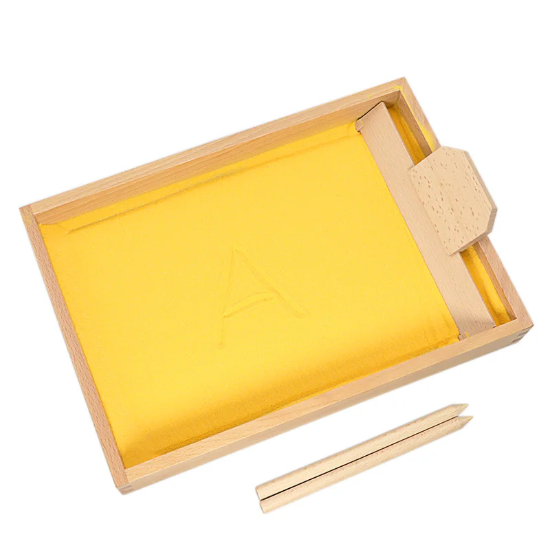 

Montessori Materials Wooden Sand Tray Without sand Language Toys for Children Solid Wood Early Learning Kindergarten School Gift