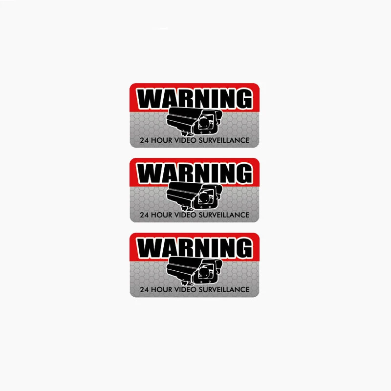

3 X WARNING VIDEO SURVEILLANCE Reflective Car Sticker Automobile Motorcycle Accessories Decoration Cover Scratch Decal,10cm*4cm